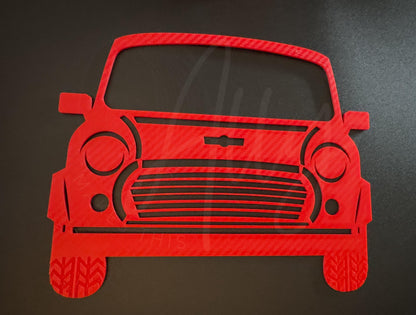 Flat-lay view of wall art design on black surface