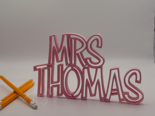 Personalised Name Sign - 3D Printed Display Piece